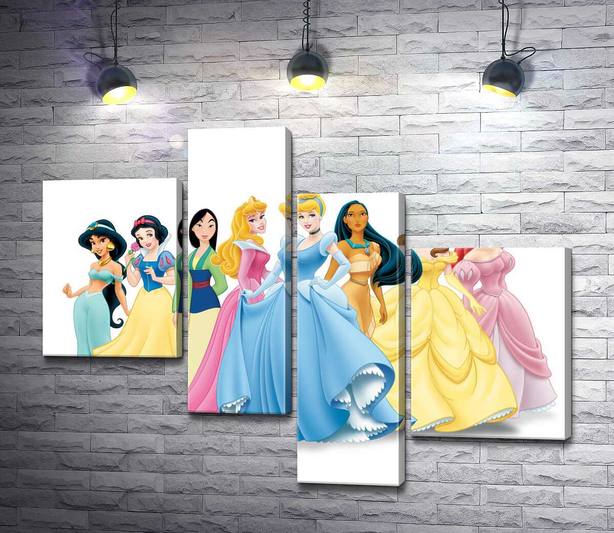 модульная картина Прекрасные принцессы мультфильмов "Дисней" (Disney) (Модуль №21)