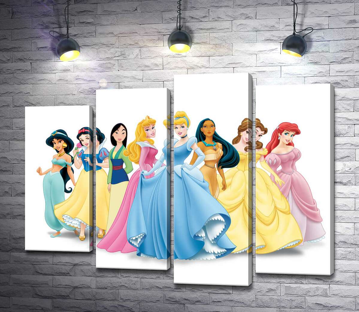 модульна картина Прекрасні принцеси мультфільмів "Дісней" (Disney) (Модуль №3)