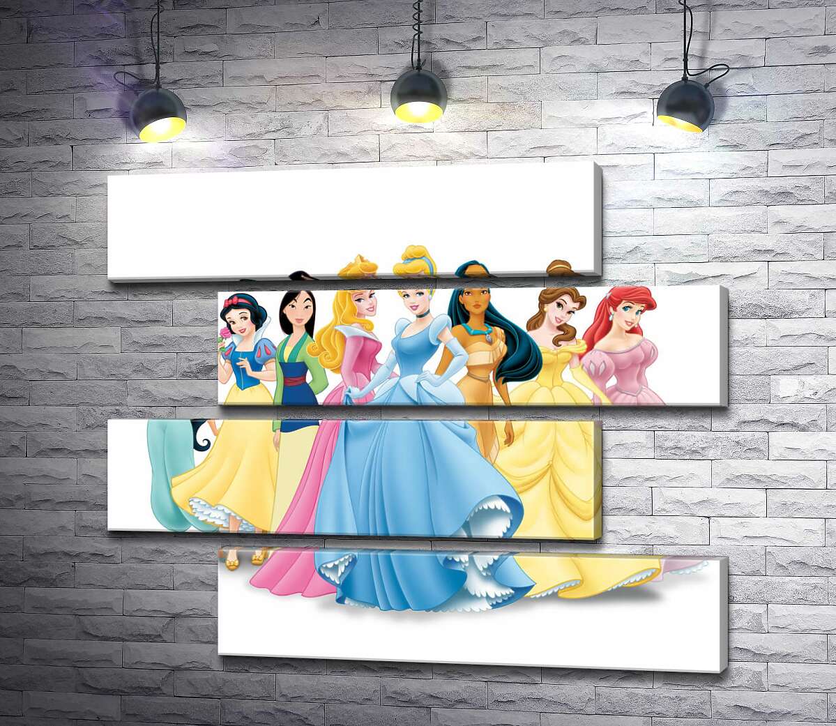 модульна картина Прекрасні принцеси мультфільмів "Дісней" (Disney) (Модуль №23)