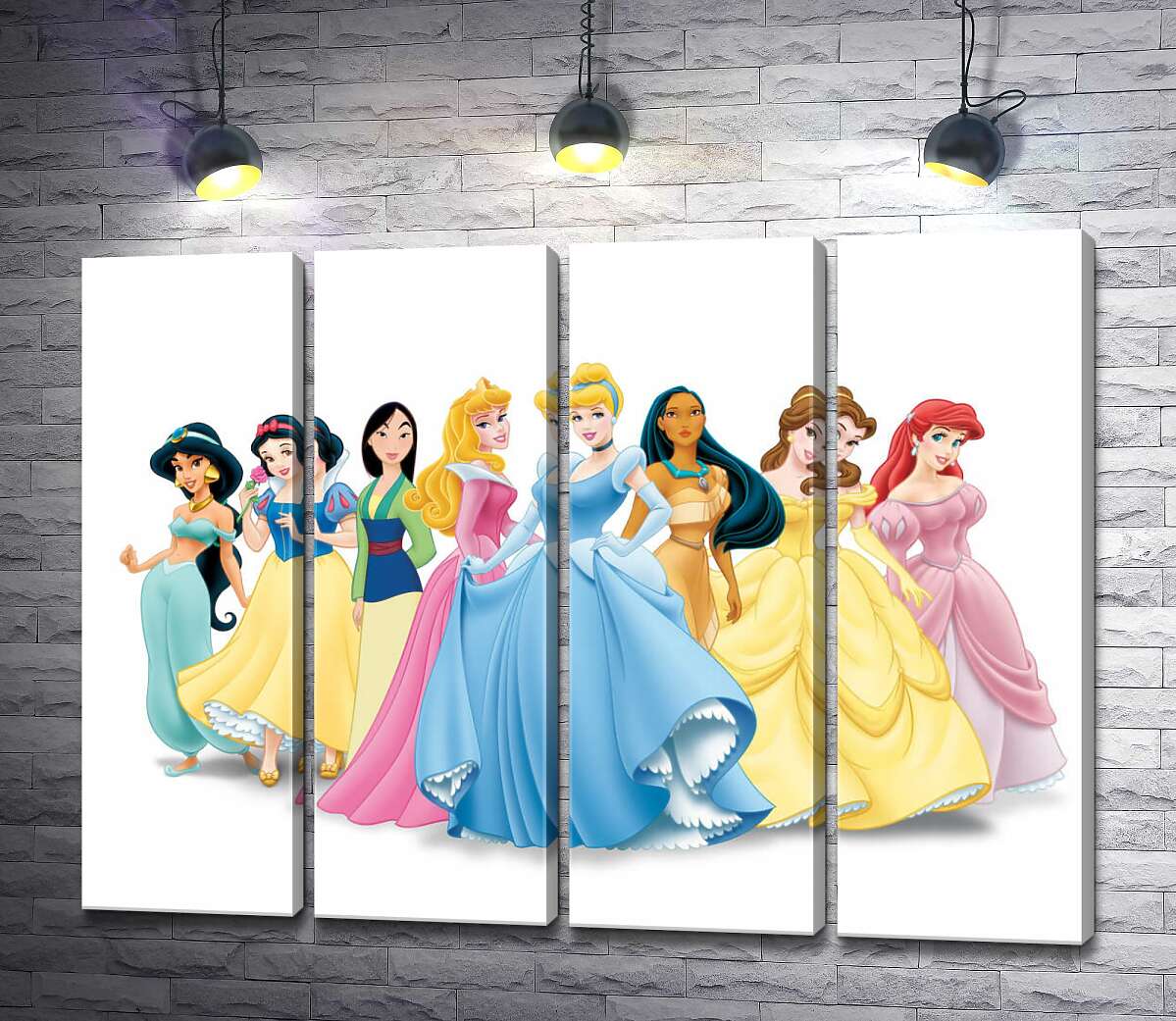 модульна картина Прекрасні принцеси мультфільмів "Дісней" (Disney) (Модуль №24)