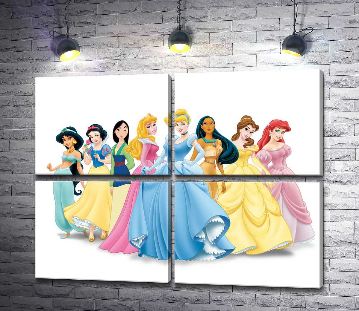 модульна картина Прекрасні принцеси мультфільмів "Дісней" (Disney) (Модуль №25)