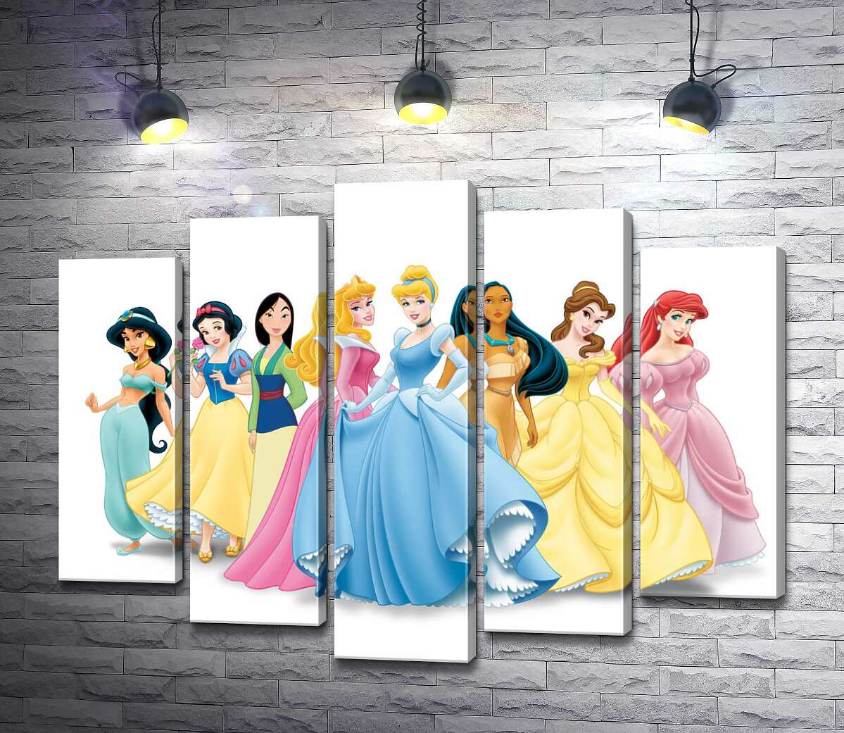 модульная картина Прекрасные принцессы мультфильмов "Дисней" (Disney) (Модуль №4)