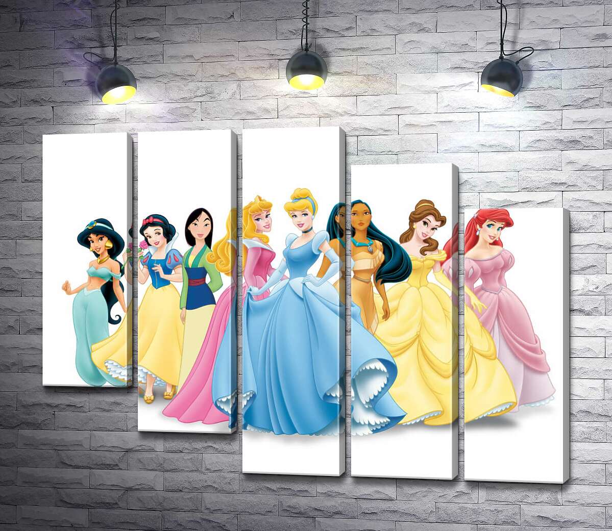 модульна картина Прекрасні принцеси мультфільмів "Дісней" (Disney) (Модуль №28)