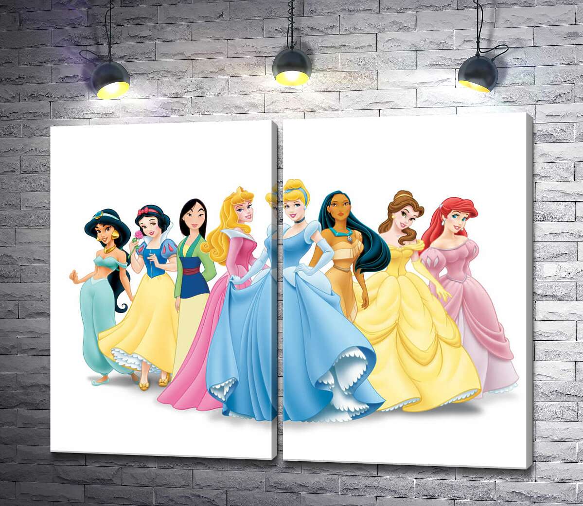 модульна картина Прекрасні принцеси мультфільмів "Дісней" (Disney)