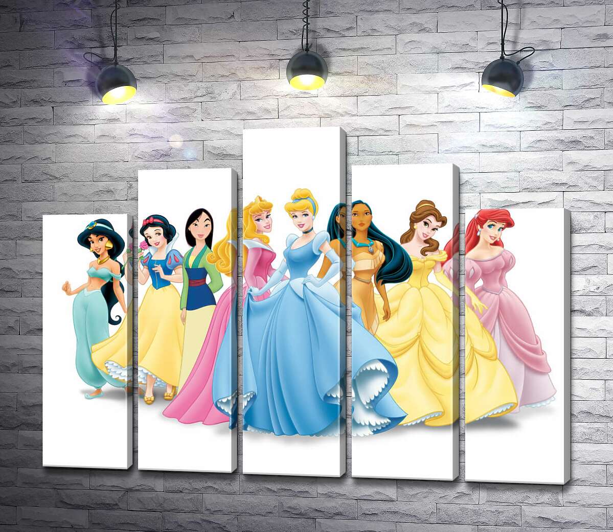 модульная картина Прекрасные принцессы мультфильмов "Дисней" (Disney) (Модуль №29)