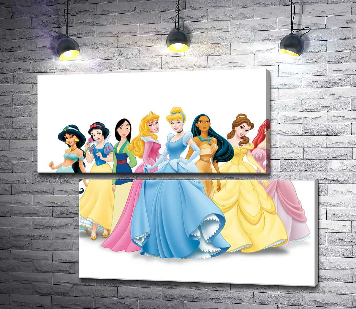модульна картина Прекрасні принцеси мультфільмів "Дісней" (Disney) (Модуль №8)