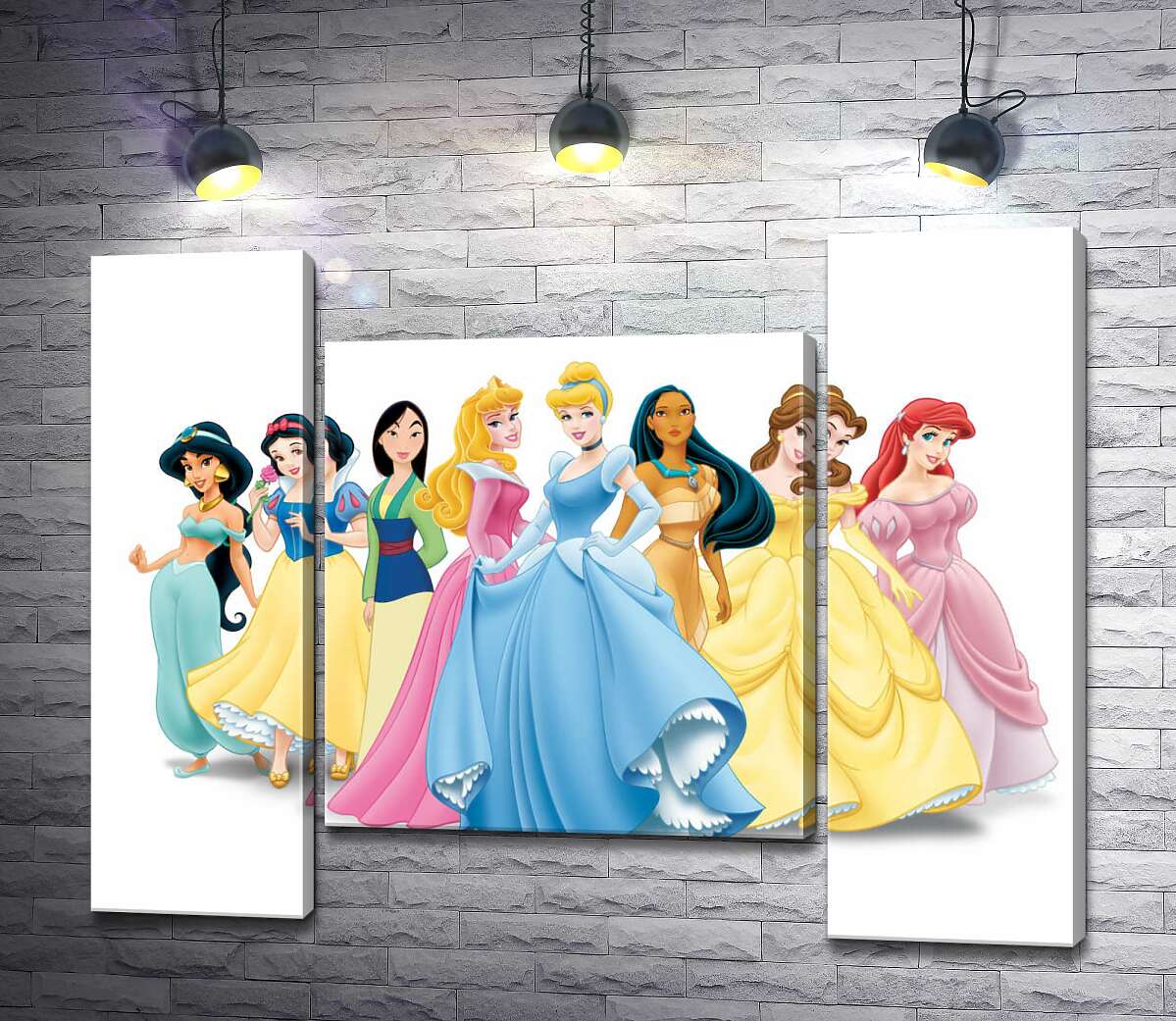 модульная картина Прекрасные принцессы мультфильмов "Дисней" (Disney) (Модуль №11)