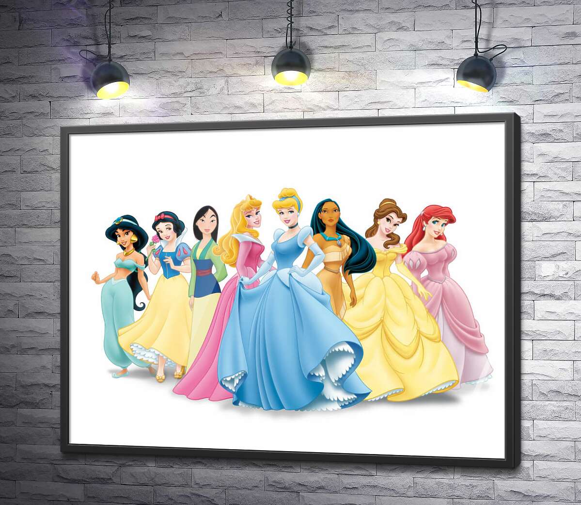 постер Прекрасные принцессы мультфильмов "Дисней" (Disney)