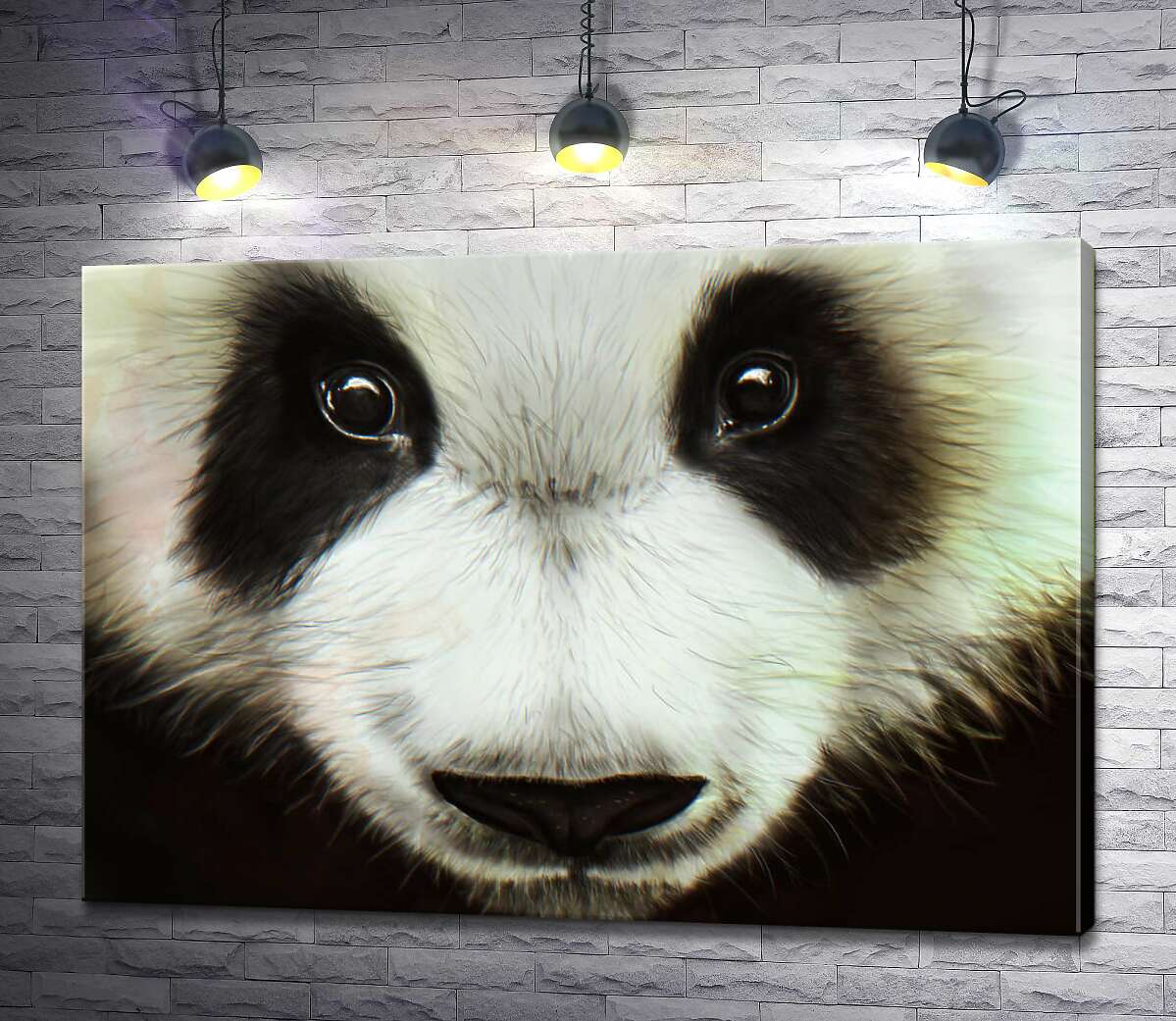 картина Черно-белая мордашка любознательной панды