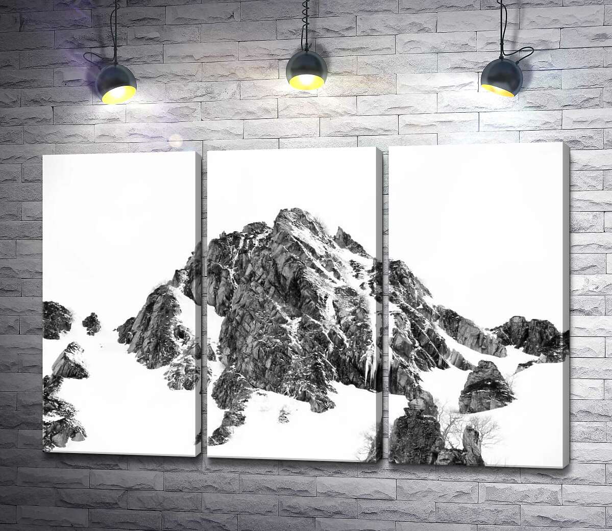 модульная картина Заснеженые камни вершины горы Монблан (Mont Blanc) (Модуль №2)