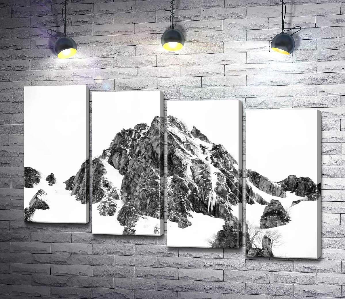 модульная картина Заснеженые камни вершины горы Монблан (Mont Blanc) (Модуль №19)