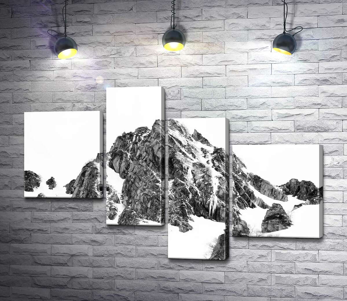 модульна картина Засніжене каміння вершини гори Монблан (Mont Blanc) (Модуль №21)