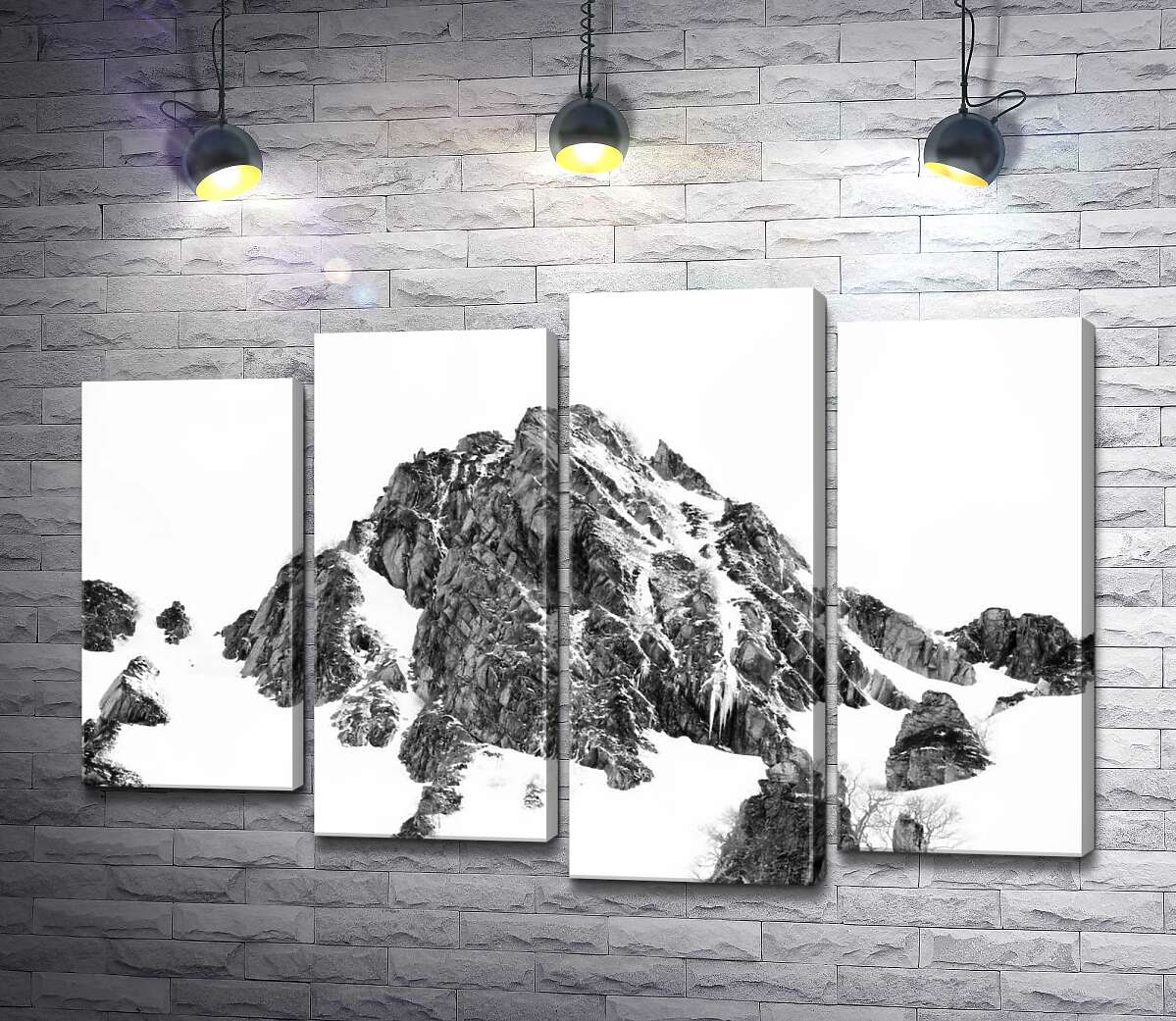 модульна картина Засніжене каміння вершини гори Монблан (Mont Blanc) (Модуль №3)