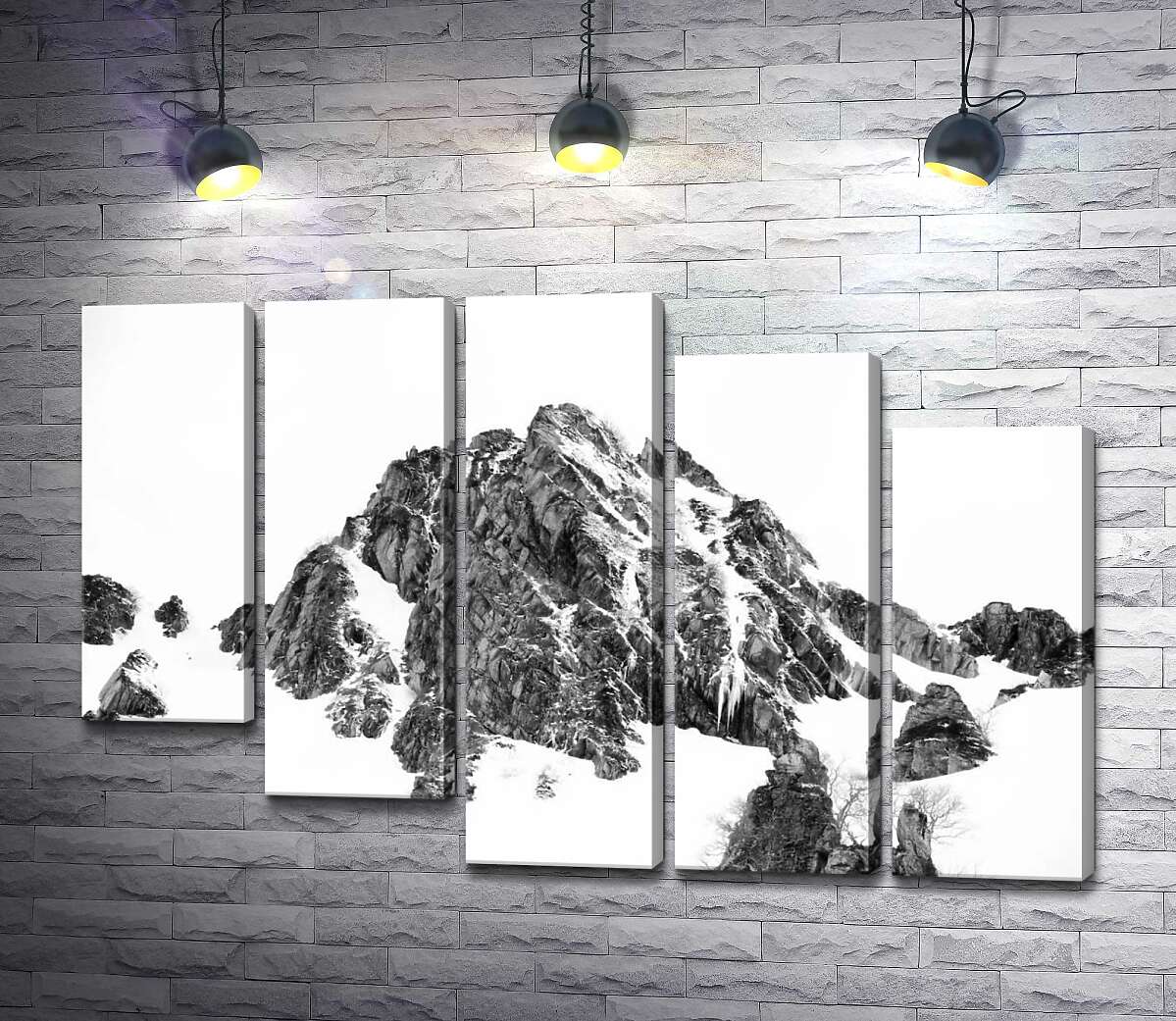 модульная картина Заснеженые камни вершины горы Монблан (Mont Blanc) (Модуль №28)