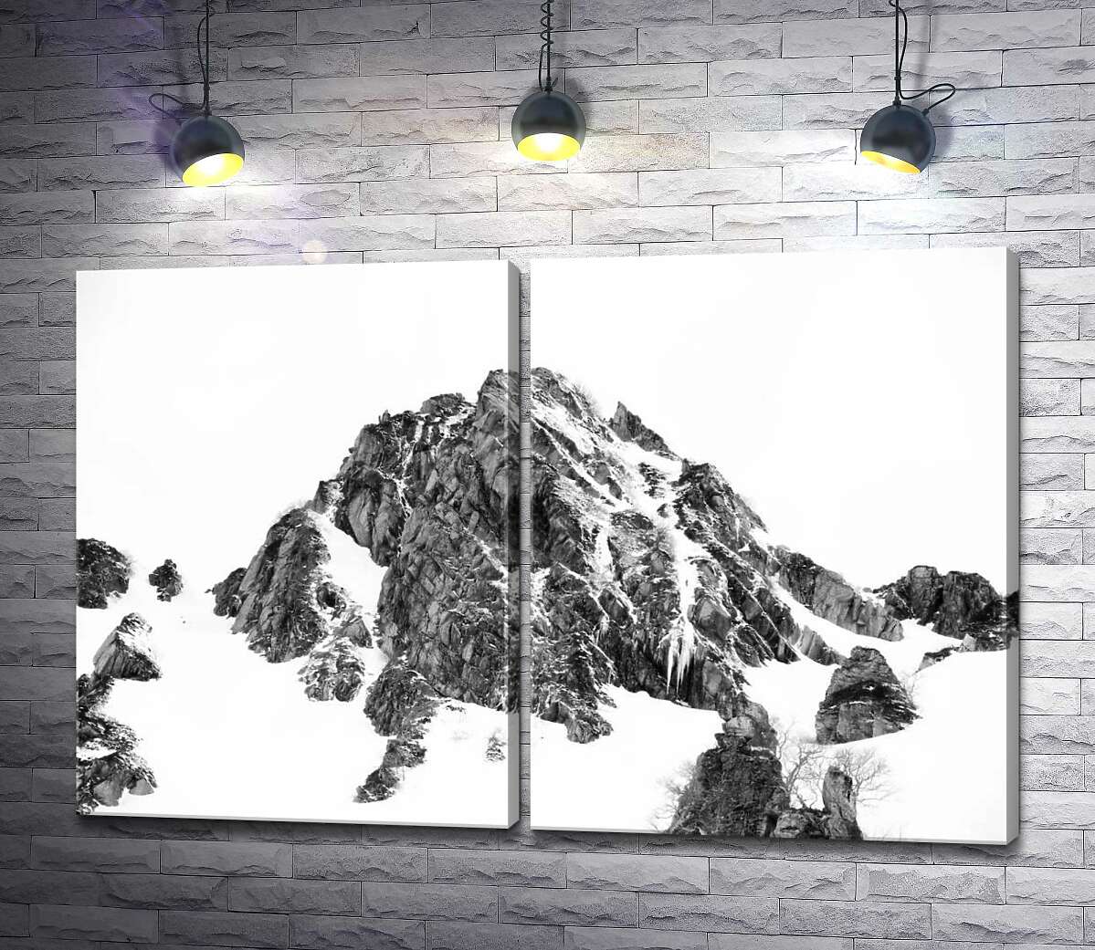 модульная картина Заснеженые камни вершины горы Монблан (Mont Blanc)