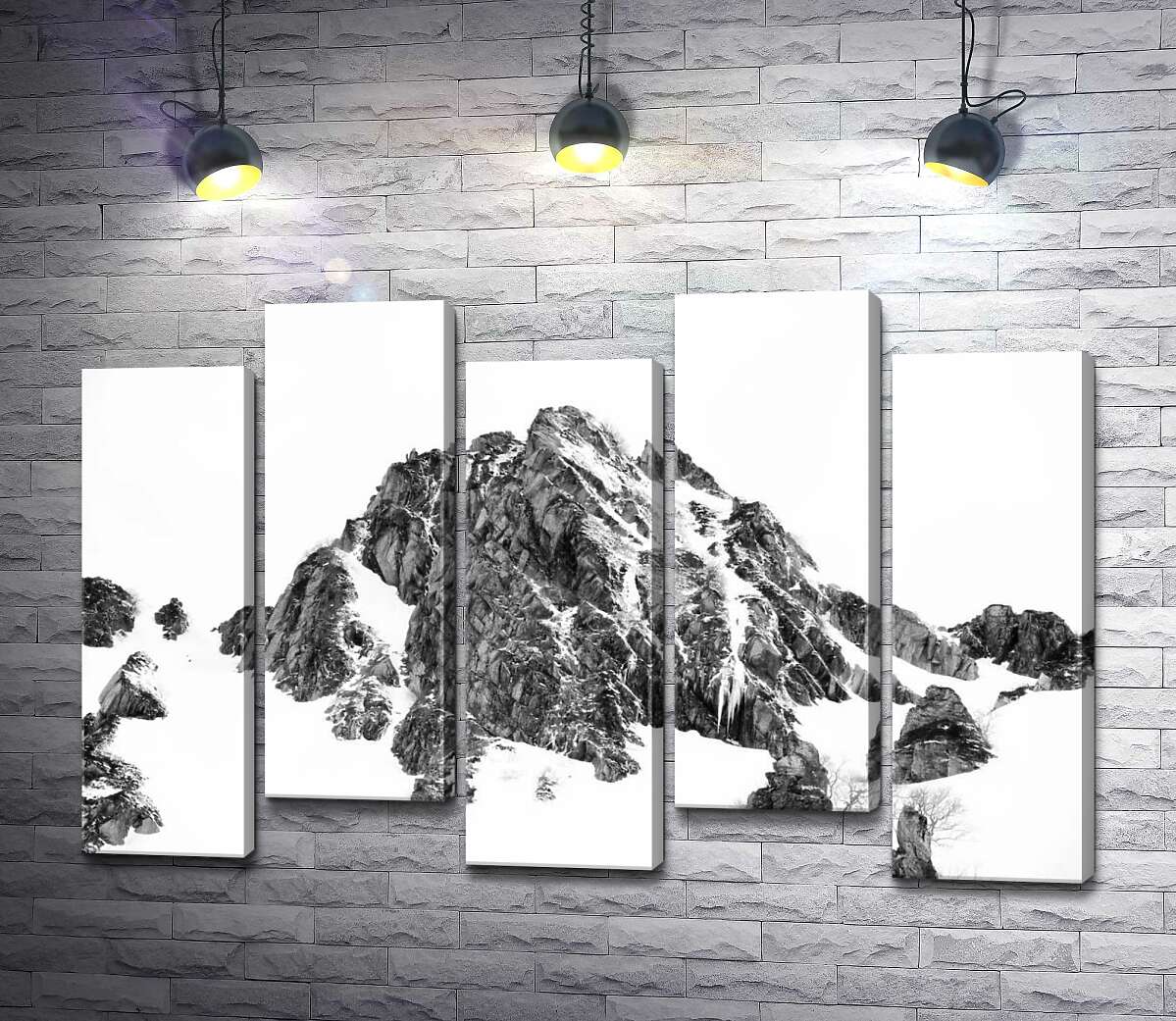 модульная картина Заснеженые камни вершины горы Монблан (Mont Blanc) (Модуль №30)