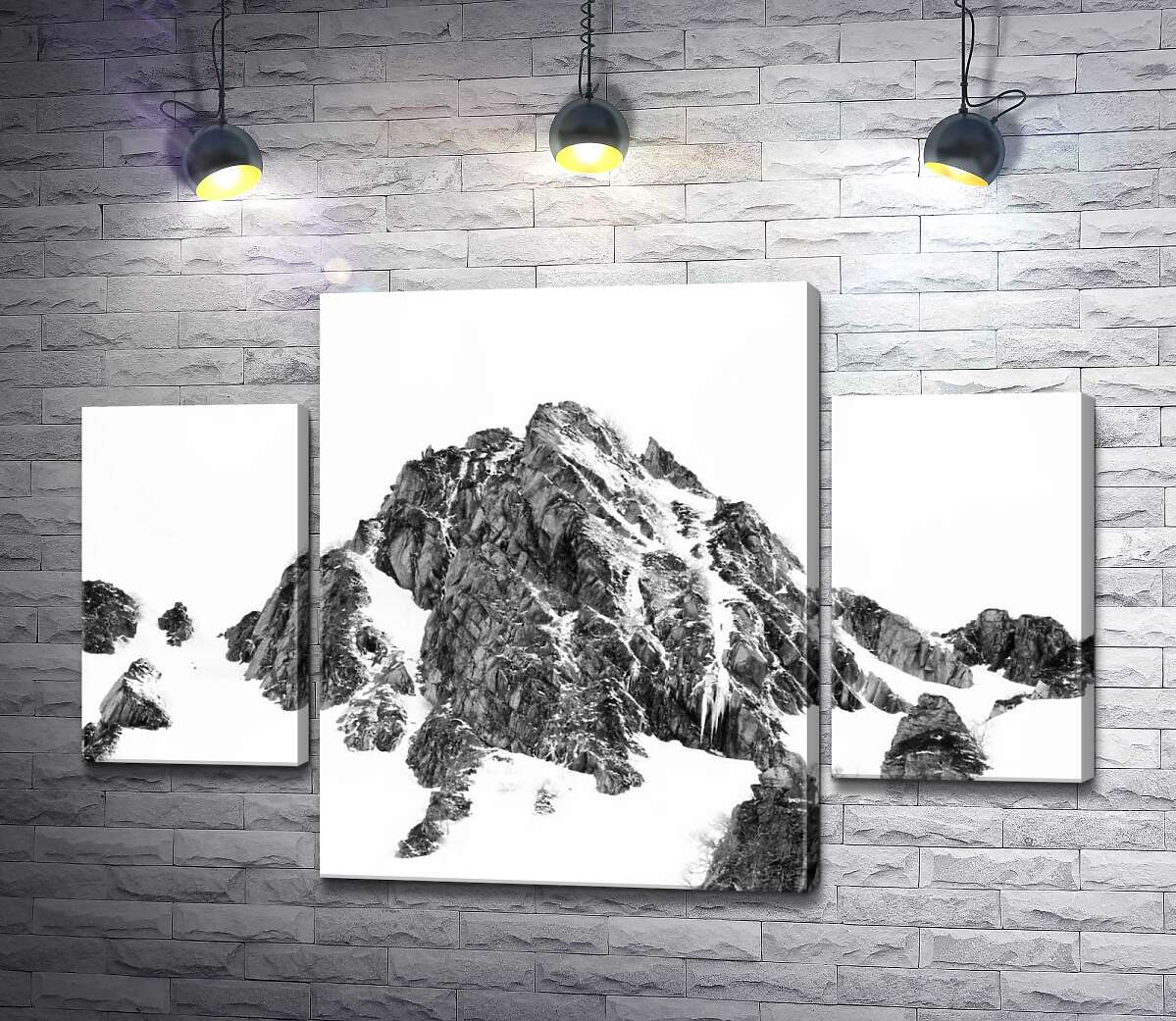 модульная картина Заснеженые камни вершины горы Монблан (Mont Blanc) (Модуль №5)