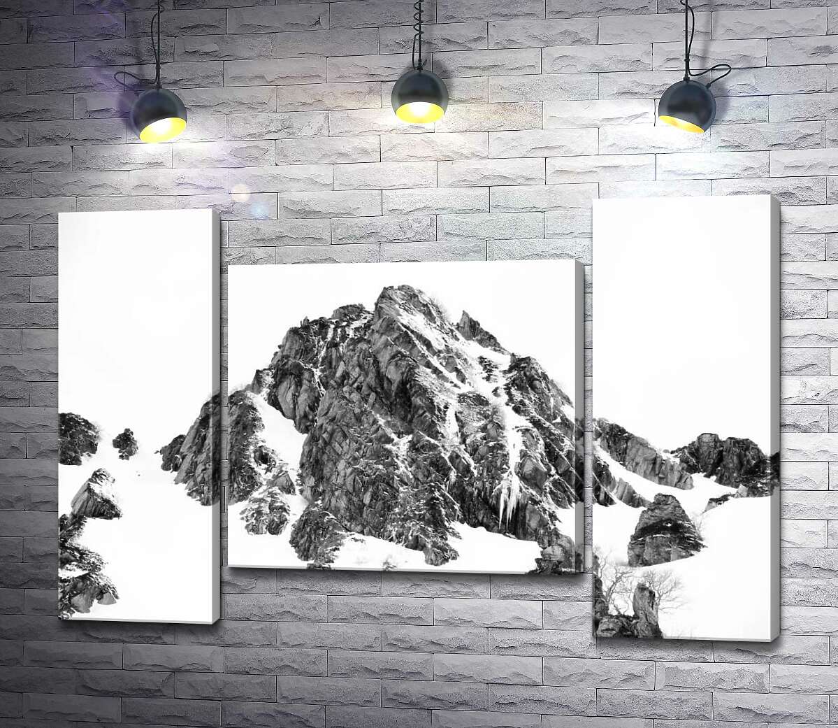 модульная картина Заснеженые камни вершины горы Монблан (Mont Blanc) (Модуль №11)