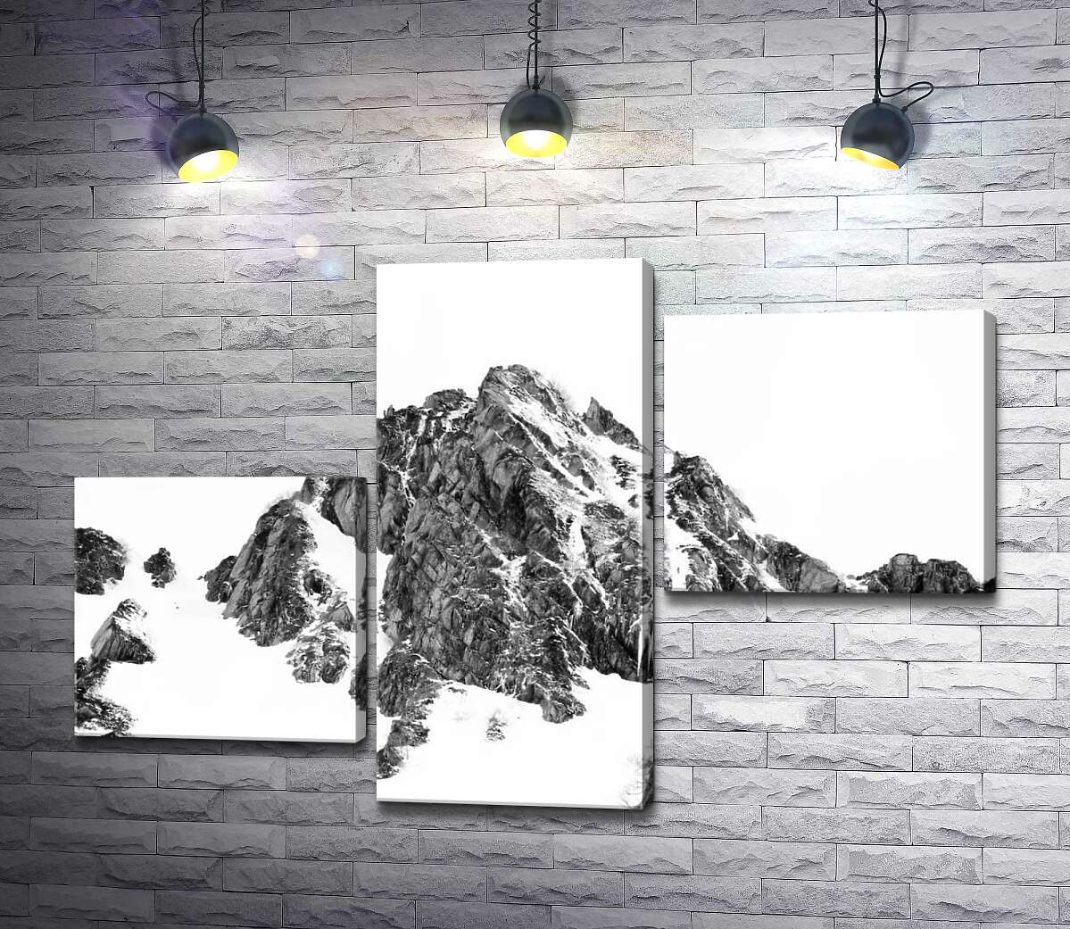 модульна картина Засніжене каміння вершини гори Монблан (Mont Blanc) (Модуль №12)