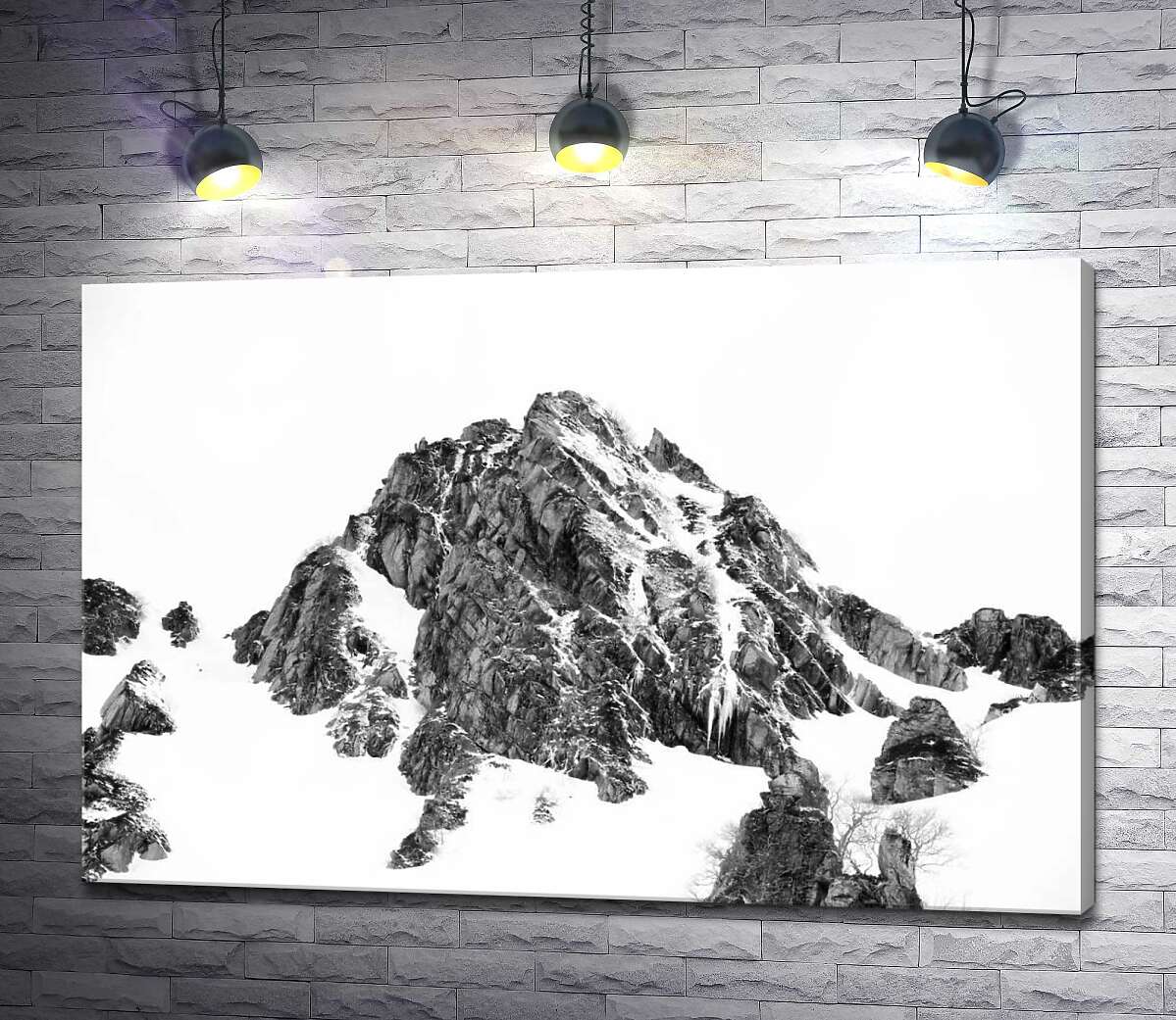 картина Заснеженые камни вершины горы Монблан (Mont Blanc)