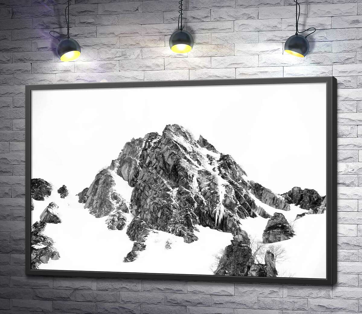 постер Засніжене каміння вершини гори Монблан (Mont Blanc)