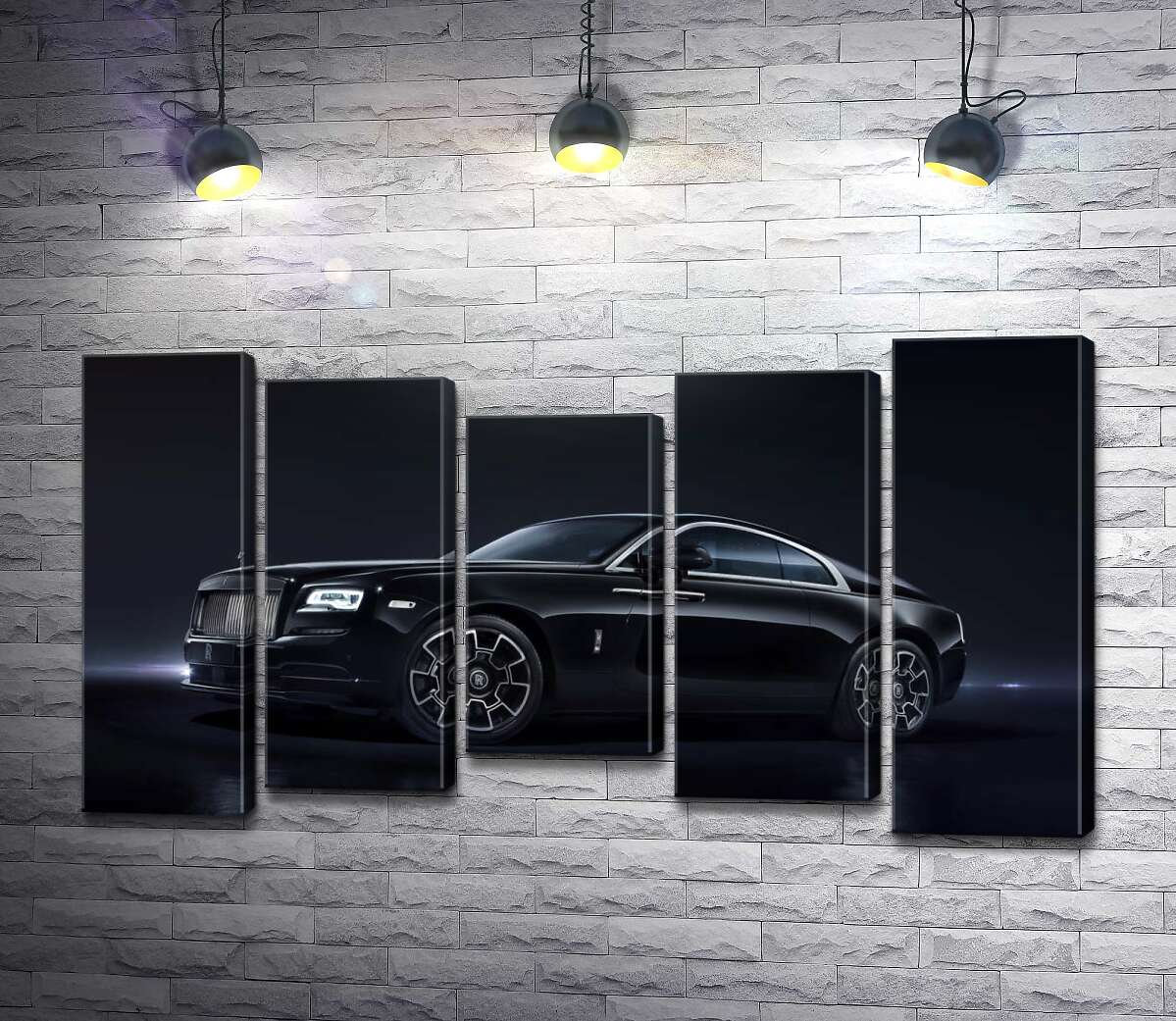 модульна картина Чорний автомобіль класу люкс Ролс-Ройс (Rolls-Royce Wraith Black Badge) (Модуль №27)
