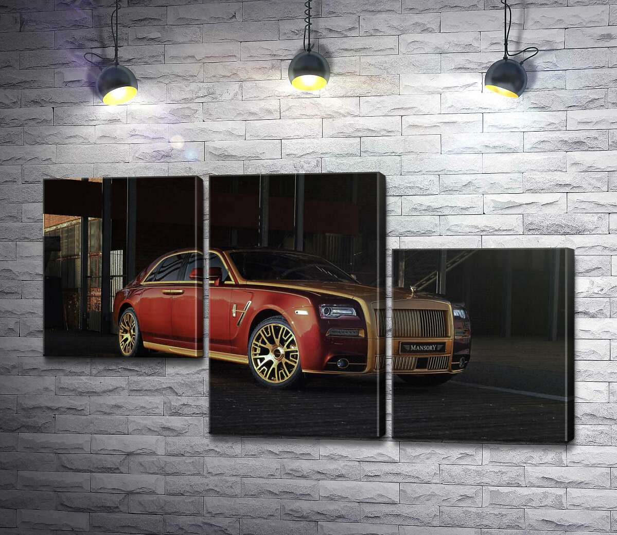 модульна картина Червоні форми автомобіля седан Ролс-Ройс (Rolls-Royce Ghost) (Модуль №13)