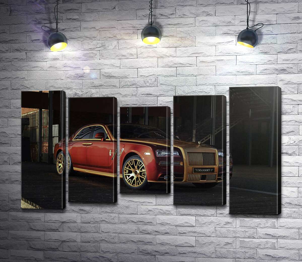 модульна картина Червоні форми автомобіля седан Ролс-Ройс (Rolls-Royce Ghost) (Модуль №27)