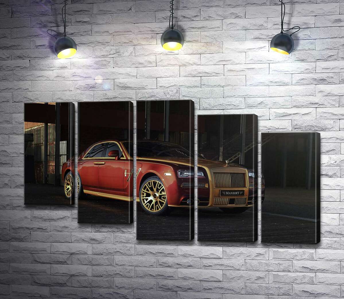 модульна картина Червоні форми автомобіля седан Ролс-Ройс (Rolls-Royce Ghost) (Модуль №28)