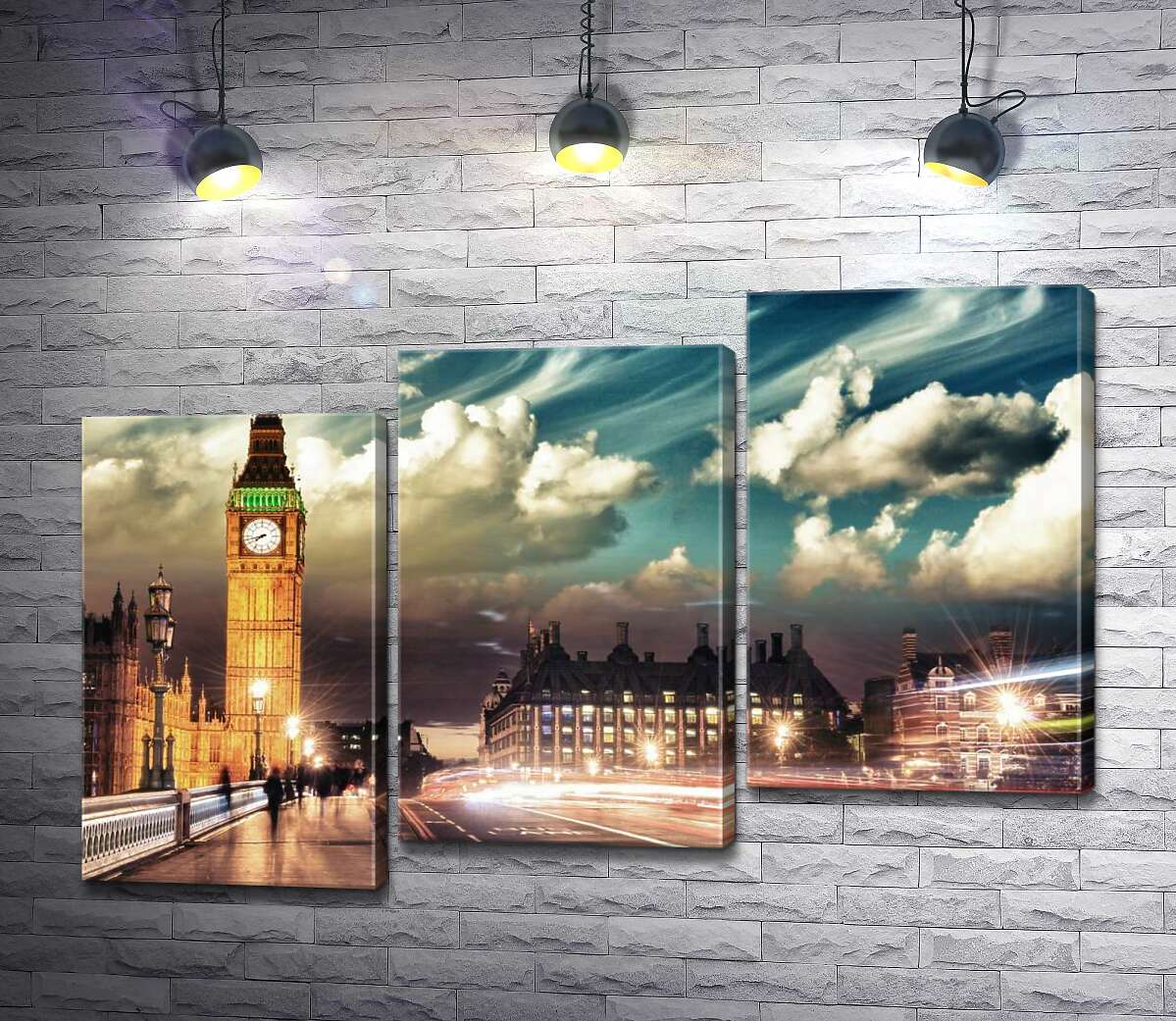 модульная картина Вечер на Вестминстерском мосту (Westminster bridge) (Модуль №14)
