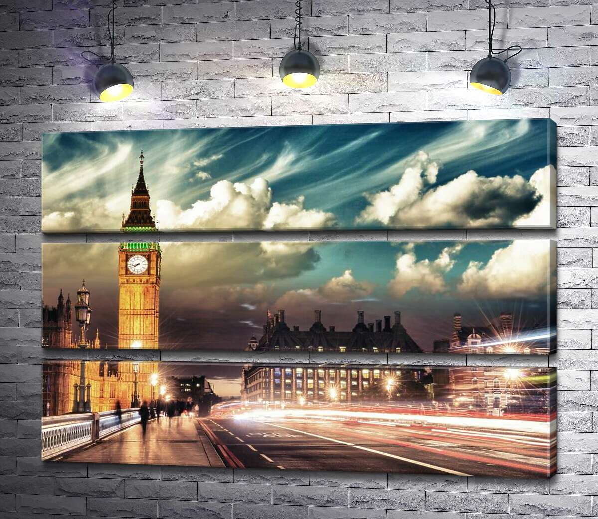 модульная картина Вечер на Вестминстерском мосту (Westminster bridge) (Модуль №15)