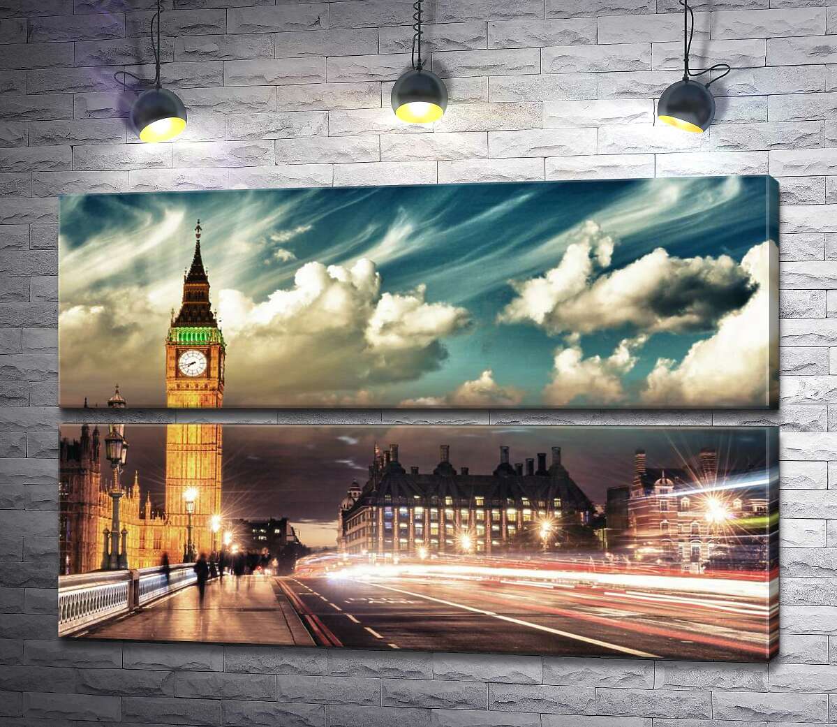модульная картина Вечер на Вестминстерском мосту (Westminster bridge) (Модуль №7)