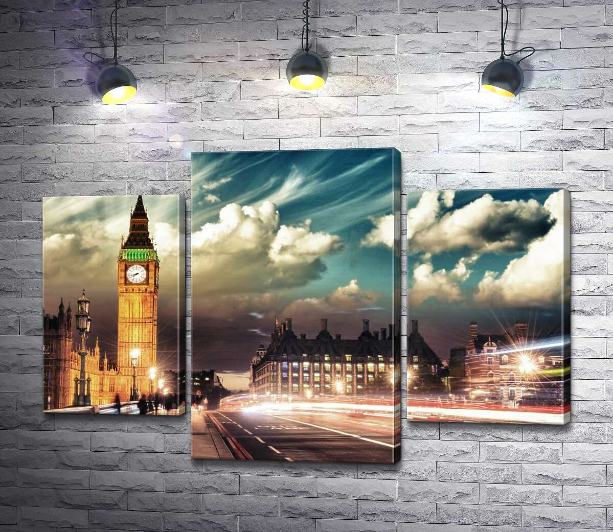 модульная картина Вечер на Вестминстерском мосту (Westminster bridge) (Модуль №10)