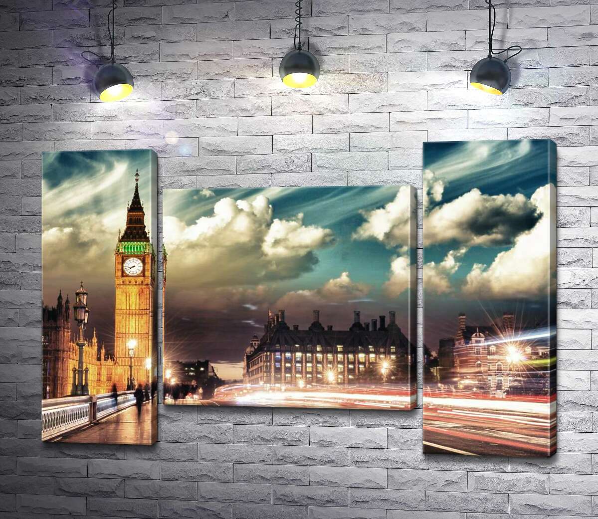 модульная картина Вечер на Вестминстерском мосту (Westminster bridge) (Модуль №11)
