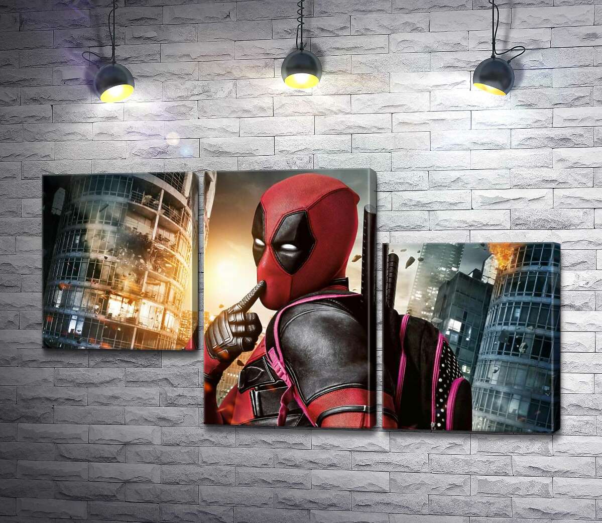 модульна картина Фірмовий поцілунок Дедпула (Deadpool) (Модуль №13)