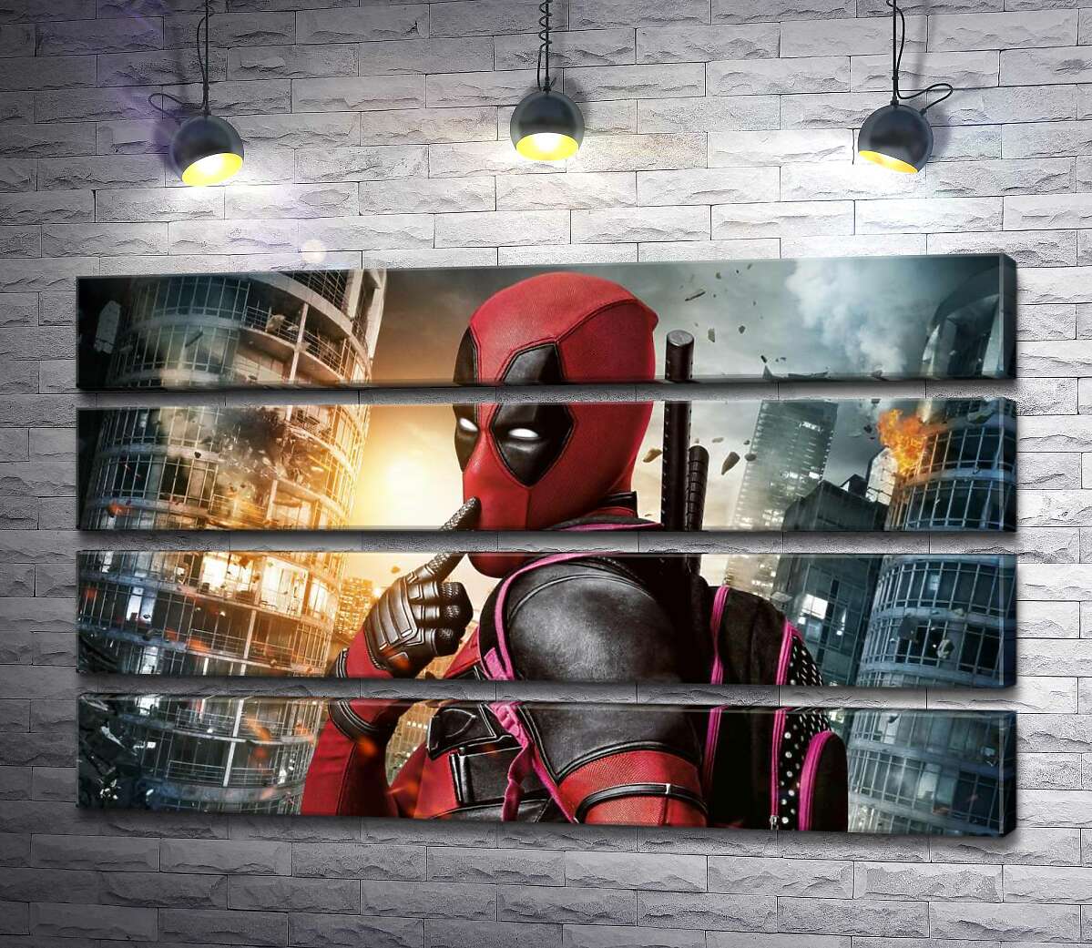 модульная картина Фирменный поцелуй Дэдпула (Deadpool) (Модуль №22)