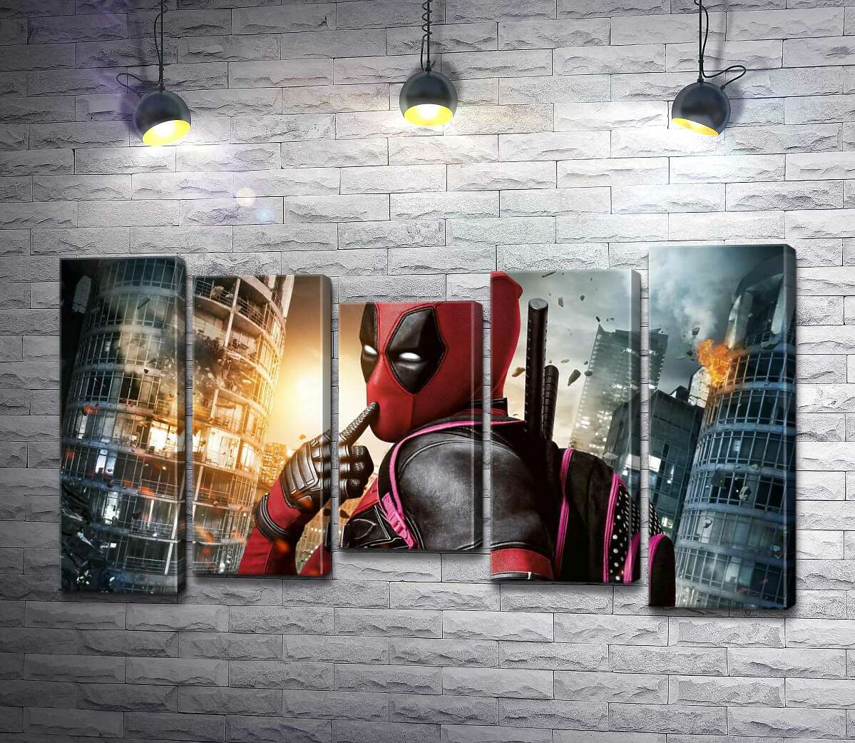 модульная картина Фирменный поцелуй Дэдпула (Deadpool) (Модуль №27)