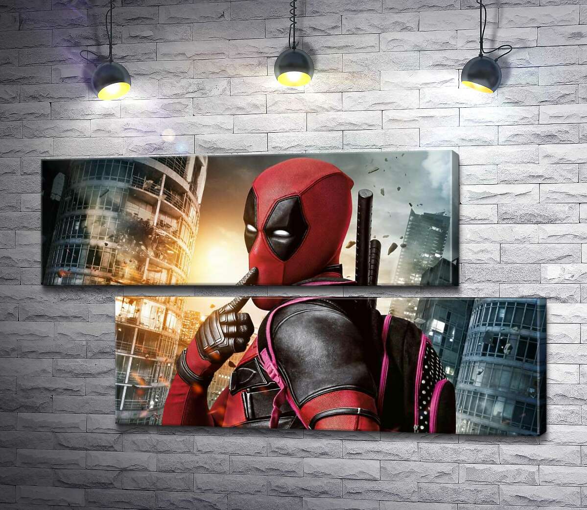 модульная картина Фирменный поцелуй Дэдпула (Deadpool) (Модуль №8)
