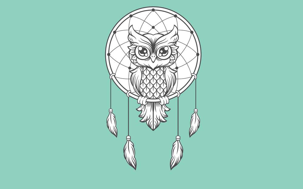 картина-постер Ловець снів із мудрою совою