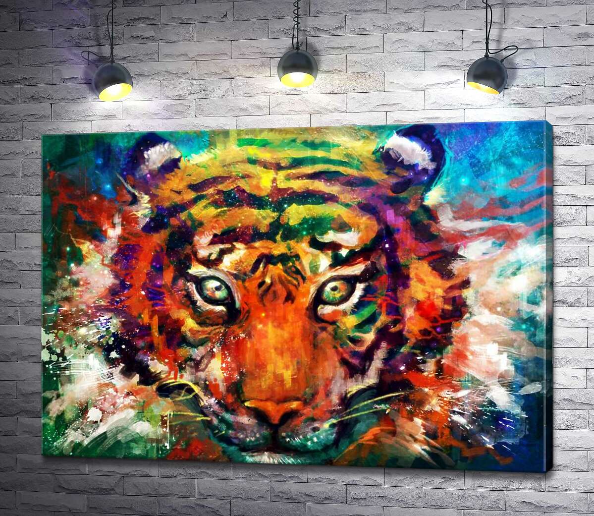 картина Кольорові відтінки шерсті тигра