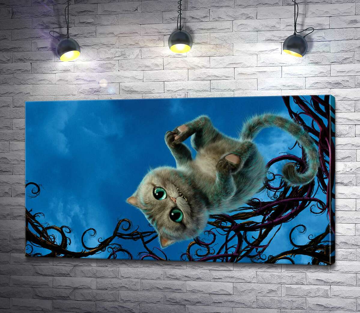 картина Чеширский кот широко улыбается на постере к фильму "Алиса в стране чудес" (Alice in Wonderland)