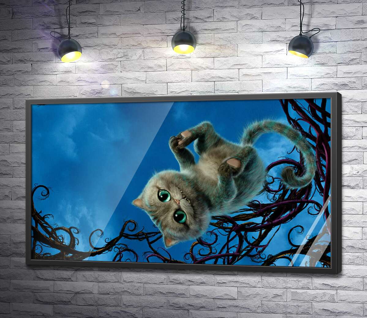 постер Чеширский кот широко улыбается на постере к фильму "Алиса в стране чудес" (Alice in Wonderland)