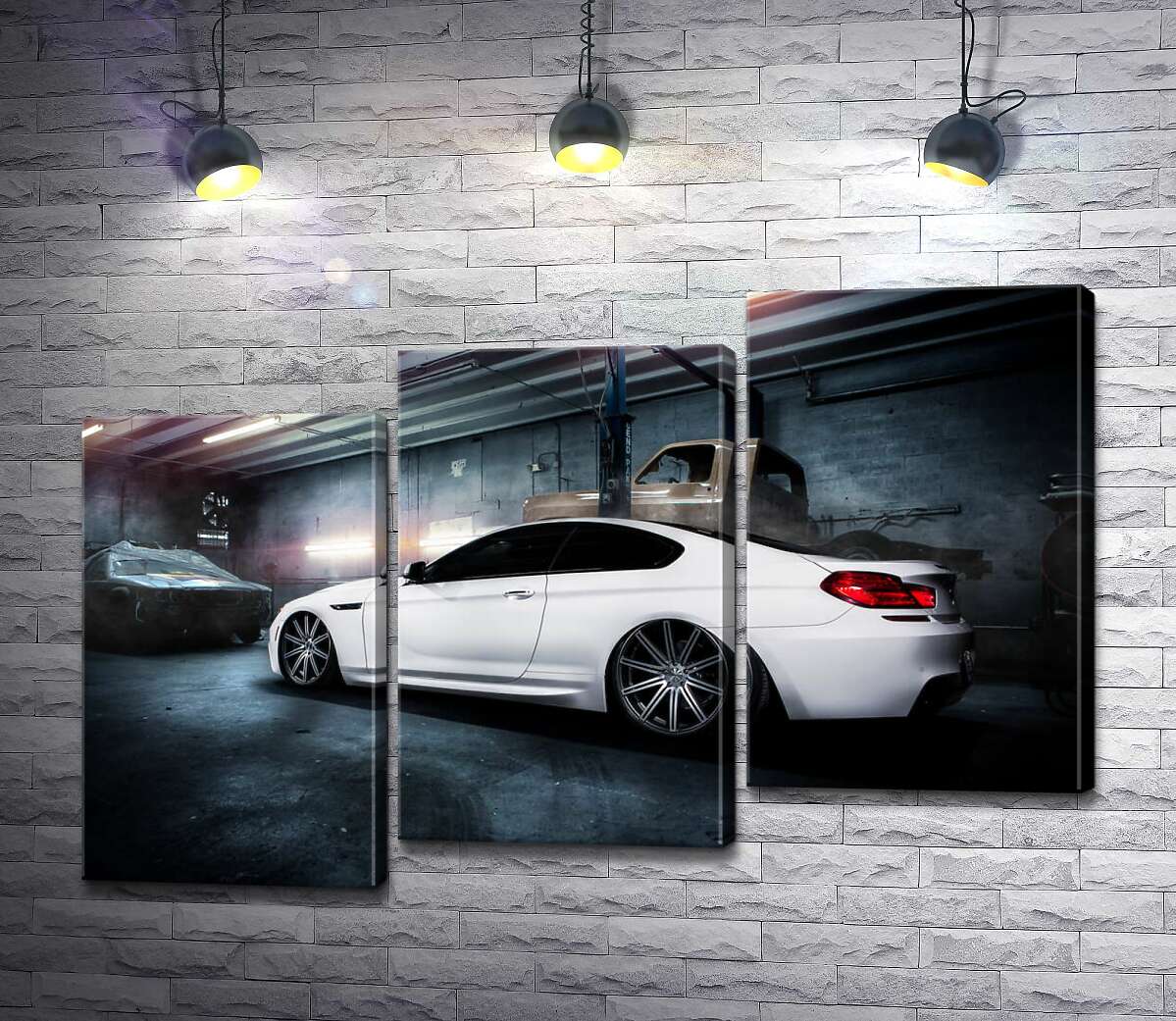 модульная картина Белый блеск автомобиля BMW M6 Gran Coupé (Модуль №14)