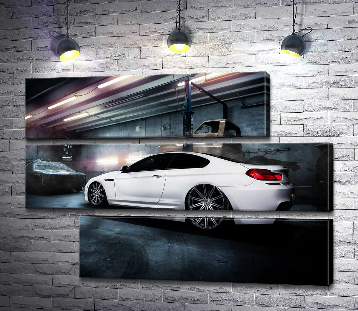 модульная картина Белый блеск автомобиля BMW M6 Gran Coupé (Модуль №16)