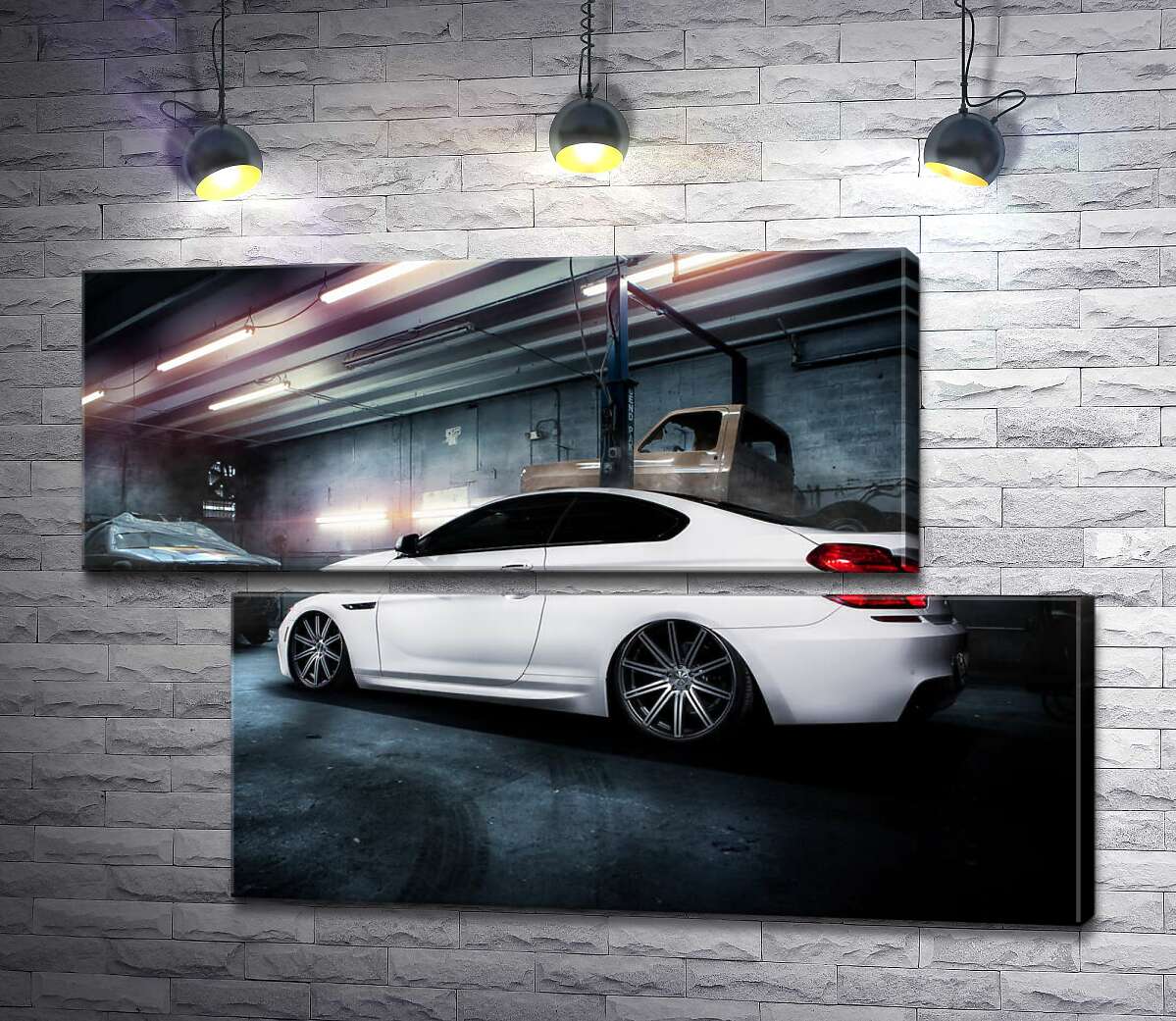 модульна картина Білий блиск автомобіля BMW M6 Gran Coupé (Модуль №8)