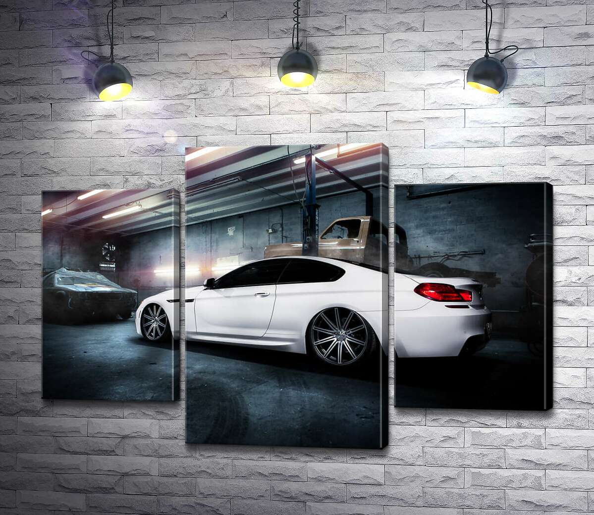 модульная картина Белый блеск автомобиля BMW M6 Gran Coupé (Модуль №10)