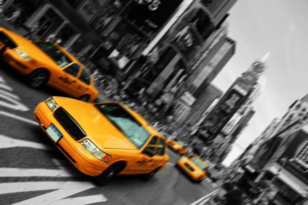 картина-постер Желтые такси заполнили улицы Нью-Йорка