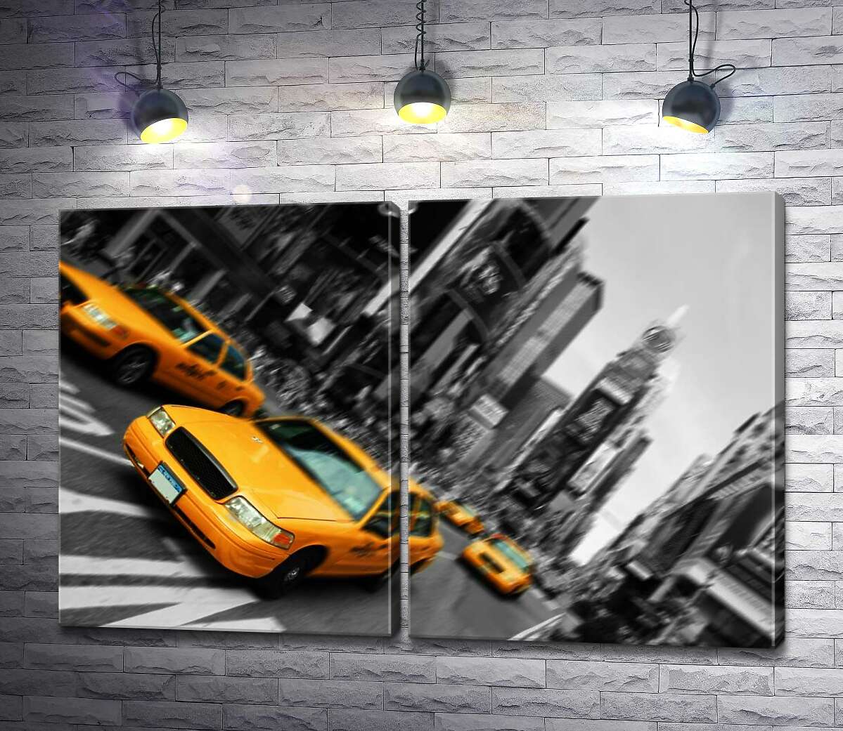 модульная картина Желтые такси заполнили улицы Нью-Йорка