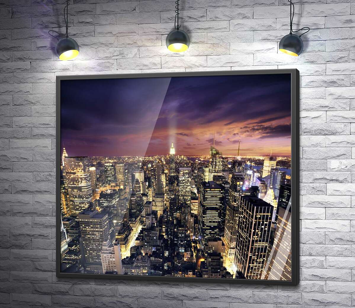 постер З висоти хмарочосів: нічне світло будинків Мідтауна (Midtown)