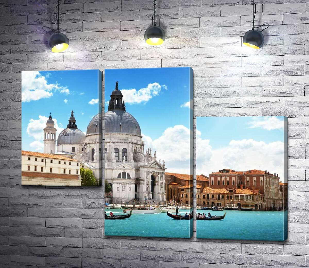 модульная картина Шедевр барокко, собор Санта-Мария-делла-Салуте (Basilica di Santa Maria della Salute), возвышается над Гранд-каналом (Canal Grande) (Модуль №13)